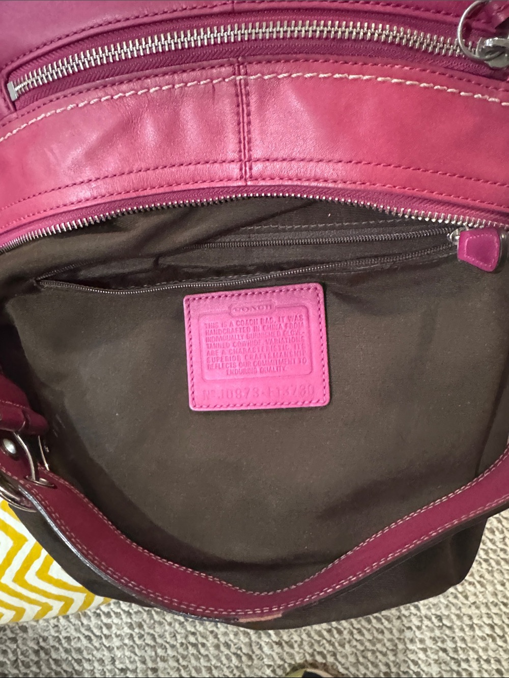 Coach Hot Pink Y2K Hobo Leather Shoulder Bag - Coach - Picture 10 of 11